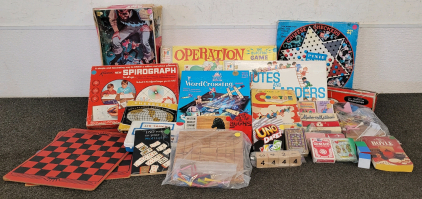 Antique Games, Including Operation, Chess, Chinese Checkers, Chute And Ladder, And More