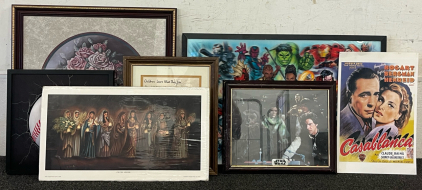 Framed Collectable Photos & Wall Art Including Vintage Star Wars Photo, Casablanca Poster, Marvel Motion Photo, &ldquo;The Ten Virgins&rdquo; & More