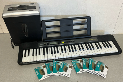 Casio Electric Piano, Aurora AU814XB Paper Shredder & Entry Flip Locks