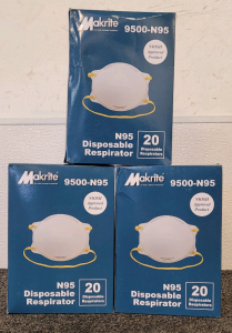(3) Boxes Of N95 Disposable Respirators