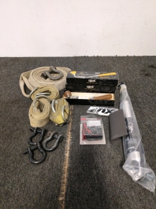 FOX coil-over shock absorber and a box tie down straps
