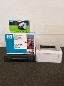 HP Laser Jet HP Color Laser Jet Panasonic Video Casset Recorder and High Speed Label Printer