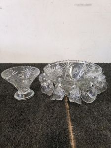 Punch Bowls and cups that hang around the rim