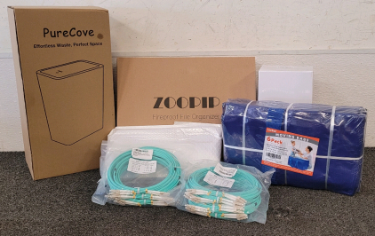 Neon Gaming Decor, Stainless Steel Tumbler 40oz,<br/>Blue ZOOPIP Fireproof File Organizer, (3)PureCove 2.6 Gallons Trash Cans, And More