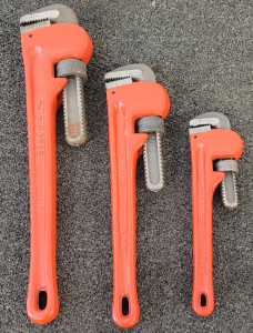 (3) Ohio Force Pipe Wrenches