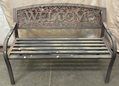 Metal Outdoor Bench / 23&rdquo; L x 50&rdquo; W x 34&rdquo; H