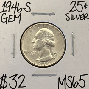 1946-S MS65 GEM SILVER WASHINGTON QUARTER