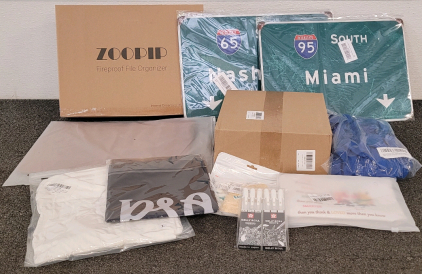 Interstate Signs, Zoopip Fireproof File Organizer, Glass Vases, Labubu Cloths And More