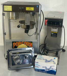 Business / Industrial Appliances Including Popcorn Maker, Bunn CWTF15-APS Automatic Airpot Coffee Brewer, Excel Hand Dryer & Double Handle Sink Handle