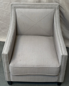 Modern Cream Armchair / 30&rdquo; L x 28.5&rdquo; W x 35&rdquo; H