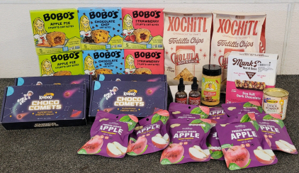 Snacks! Including Bobo's Stuffed Oat Bites, Freeze Dried Apples, Dietary Liquid Drops, And More