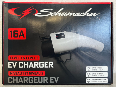Schumacher Level 1 & Level 2 EV Charger, 16A Model
