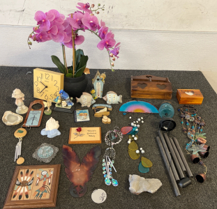 Wind Chimes, A Yellow Clock, Fish Decorations, Beautiful Rocks, And So Much More!!