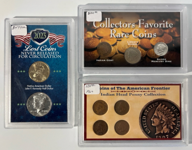Collectors Coins Including Coins Of The American Frontier Indian Head Penny Collection, Lost Coins Never Released For Circulation & Collectors Favorite Rare Coins