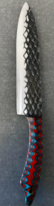 Custom Handmade Fixed Blade Knife &ndash;Textured Blade w/ Multicolor Micarta Handle- 11" Overall Length