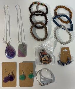 Jewelry Including Stone Pendant Necklaces, Earrings, & Bracelets