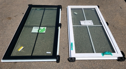 Two 6'x3'35.5" Sliding Windows Tempered Glass Never Installed