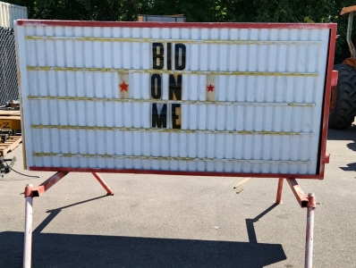 6'Tx8'W Marquee 4 Available Lines Advertising Per Side Letters Included! (Box of letters In Warehouse Under Bench by Computer)