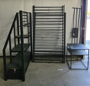 Disassembled Black Metal Bunk Bed