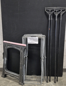 Saw Horse, (4)Mop Handles, (8)Trashbag Stands(50Gal)
