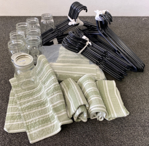 Kitchen Towels, Hangers, and Mason Jars