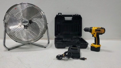 Dewalt Drill With Charger and High Velocity Fan