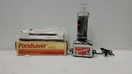 Vita-Mix Commercial Maxi-4000 Stainless Blender Food Processor And Vintage Foodsaver By Tilia