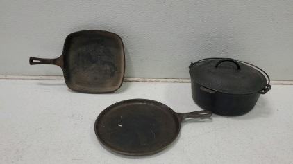 (3) Cast Iron Pans