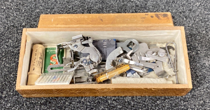 Small Box With Sewing Machine Parts/Attachments
