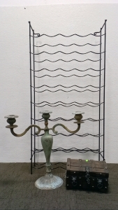 Candelabra, Treasure Chest, and Wine Rack