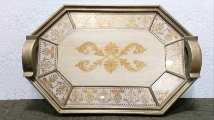 Vintage Antique Floral Serving Tray