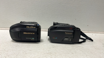 Quasar Digital Video Palmcorder,Panasonic Palmcorder, Both Have Battery Packs And Power Cords