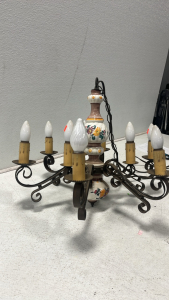 Vintage Ceramic Hand Painted Chandelier