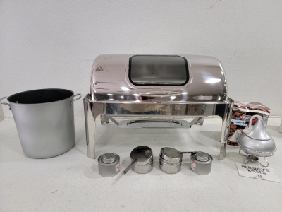 (1)Vevor Chafing Dish, (1)Dessert Fondue Set, Stock Pot