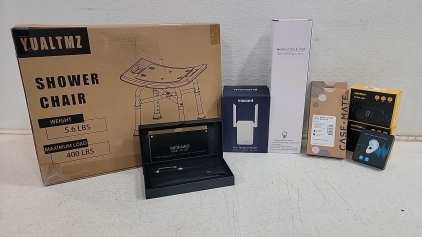 (1)Macard Wi-Fi extender, (1)Heated Desk Pad, (1) Nomad Ballpoint Pen, (2) Samsung Galaxy S23 Ultra Cases, (2) Dog Bark Collars, (1) Noise Reduction Earplugs