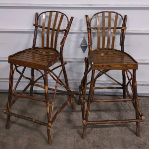 (2) Adirondack Style Twig Chairs
