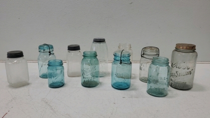 Vintage Blue Mason Jars and More