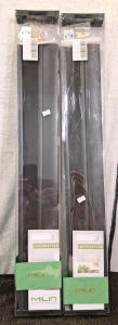 (2) MiLin Top Down Bottom Up Cordless Light Filtering Cellular Shades, Honeycomb Design, Black, 28-1/2"W x 64"T