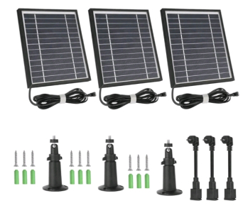 iTODOS 3 Pack Solar Panels, Compatible W/ Blink Outdoor 4 (4th Gen)/Blink Outdoor (3rd Gen) XT3 and Blink XT/XT2 Camera,11.8Ft Outdoor Power Cable and Adjustable Mount,Aluminum Alloy Sturdy, Black)