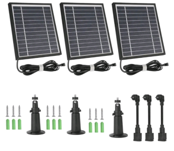 iTODOS 3 Pack Solar Panels, Compatible W/ Blink Outdoor 4 (4th Gen)/Blink Outdoor (3rd Gen) XT3 and Blink XT/XT2 Camera,11.8Ft Outdoor Power Cable and Adjustable Mount,Aluminum Alloy Sturdy, Black)