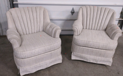 (2) Vintage Matching Upholstered Padded Chairs