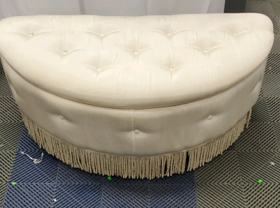 Half Moon Modern Storage Ottoman Bench with Wood Legs 23.5"x45"18"