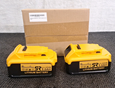 Pack Of (2) Dewalt Compatible - 5.0Ah 20V Lithium-Ion Tool Battery - DCB200 DCB204 DCB206