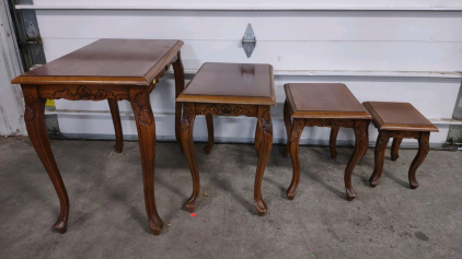 A Set of Antique French Wooden Nesting Tables