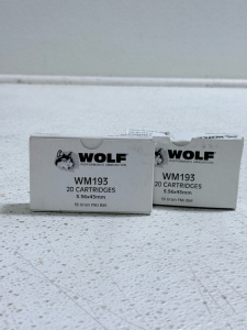 (2) Wolf WM193 5.56x45mm 55 Grain FMJ Ball Bullets
