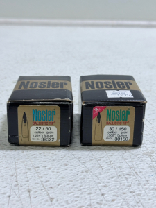 (1) Nosler 22CAL/50Gr .224&rdquo; 100 Count Bullets & (1) Nosler 30CAL/150GR .308&rdquo; 50 Count Bullets