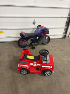 (1) Spiderman Electric Bike W/ Training Wheels & (1) Paw Patrol Kids Bus