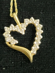 10k Gold and Gemstone Heart Necklace