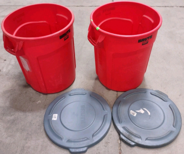 2) Rubbermaid Brute 20gal Foodsafe Tubs