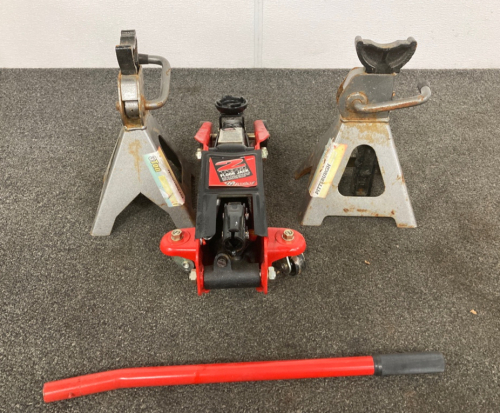 2 Ton Floor Jack And Two 3 Ton Pittsburgh Jack Stand